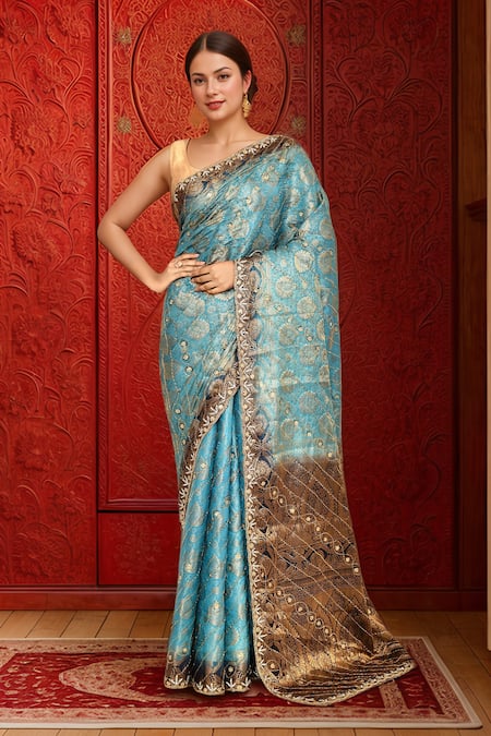 Samyukta Singhania Cutdana Embroidered Silk Saree With Running Blouse 