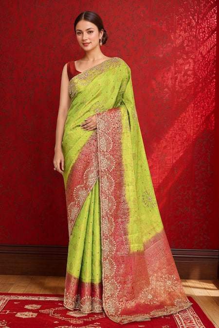 Samyukta Singhania Embroidered Kanjeevaram Silk Saree With Running Blouse 