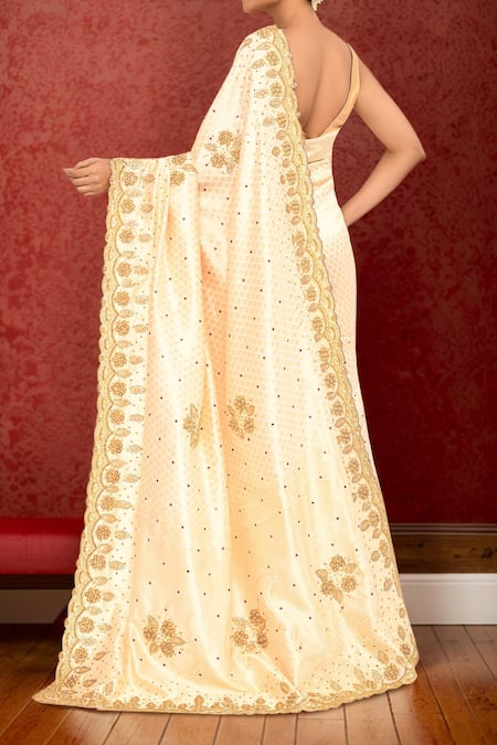 Samyukta Singhania Pearl Embroidered Art Silk Saree