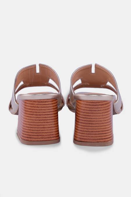 Buy_Heel Your Sole_Gold Embroidery Metallic Square Toe Block Heels 