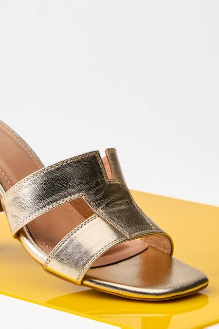 Shop_Heel Your Sole_Gold Embroidery Metallic Square Toe Block Heels 