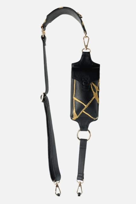 Econock Studio Black Kintsugi Embroidered Sling Bag Set 
