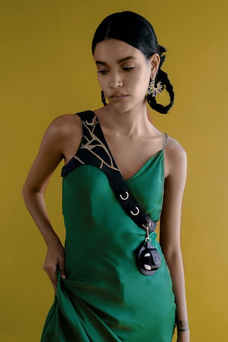 Shop_Econock Studio_Black Embroidery Kintsugi Harness Belt _at_Aza_Fashions