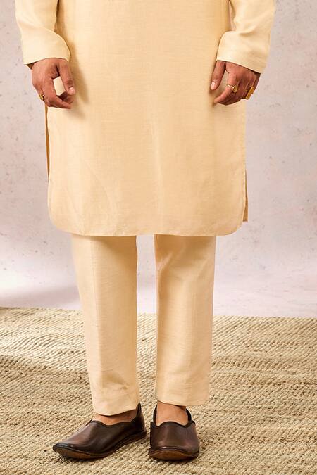 Shop_Masaba_Beige Silk, Dupion, Brocade Cut Work, Sequins Embroidered Sherwani Pant Set _Online_at_Aza_Fashions