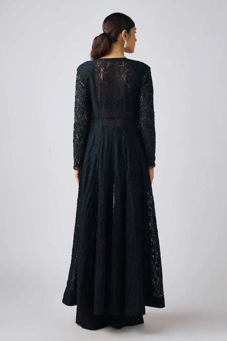 Basanti - Kapde Aur Koffee Black Sequin Embroidered Jacket Sharara Set 