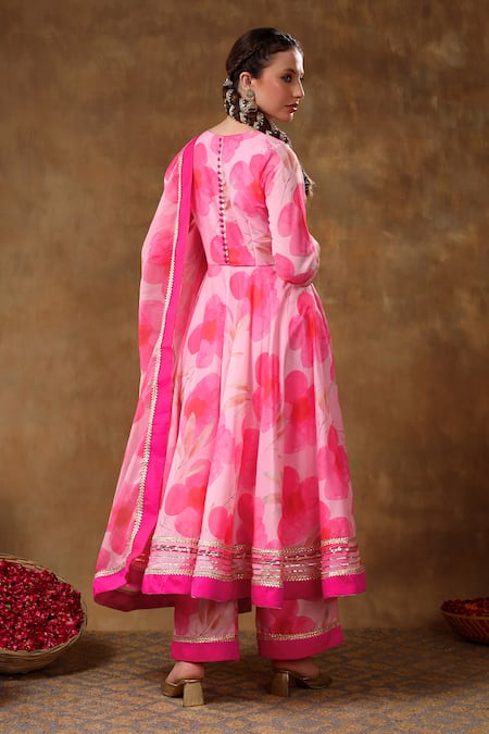 Pomcha Jaipur Bloom Print Anarkali Pant Set 