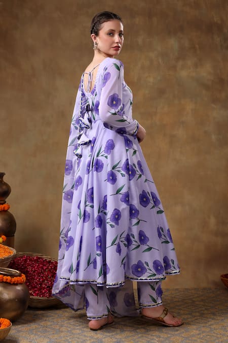 Pomcha Jaipur Iris Print Anarkali Pant Set 