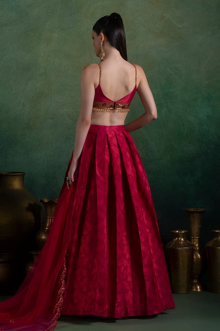 Lashkaraa Bloom Woven Brocade Lehenga Set 