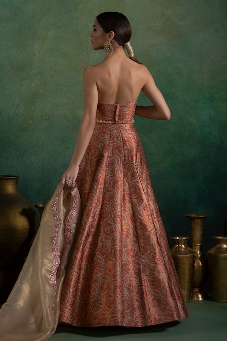 Lashkaraa Floral Woven Brocade Lehenga Set 