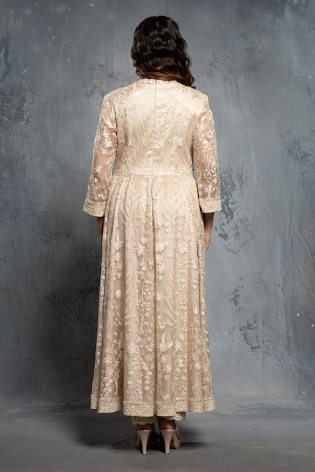 Neeta Lulla 3D Floral Embroidered Anarkali & Dupatta 