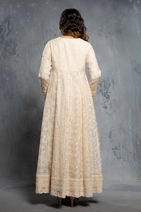 Neeta Lulla Tropical Floral Embroidered Anarkali Set 