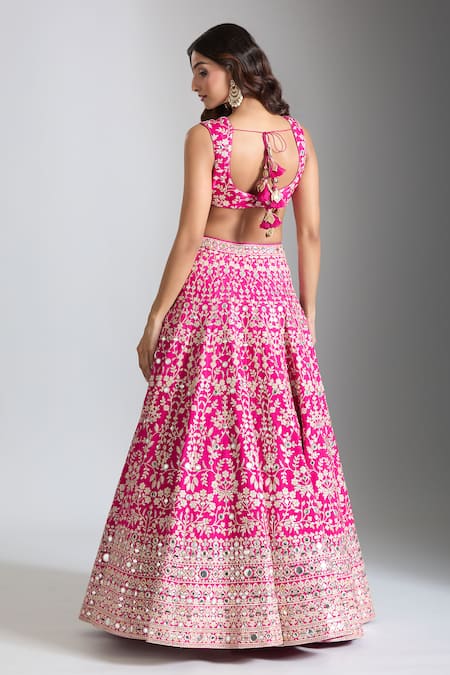 Gopi Vaid Mirror Gulbahar Embroidered Lehenga Set 