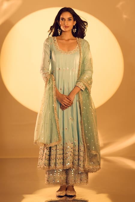 Gopi Vaid Mirror Embroidered Anarkali Set 