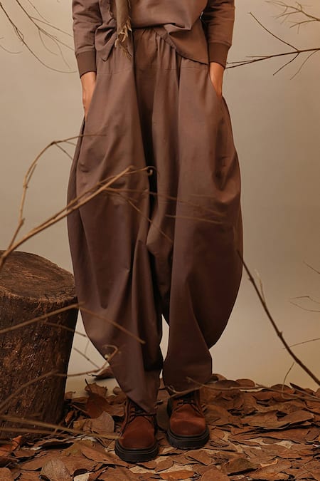 MATI_1 Beige Cotton Solid Dhoti Style Balloon Pant Online at Aza Fashions MATI_1_Beige Cotton Solid Dhoti Style Balloon Pant _Online_at_Aza_Fashions
