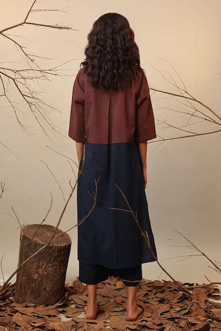 Shop MATI_1 Blue Cotton Solid Capri Pant at Aza Fashions Shop_MATI_1_Blue Cotton Solid Capri Pant _at_Aza_Fashions