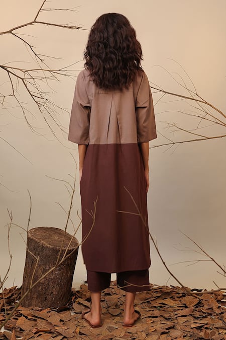 Shop_Mati_Brown Cotton Solid Straight Capri Pant _at_Aza_Fashions