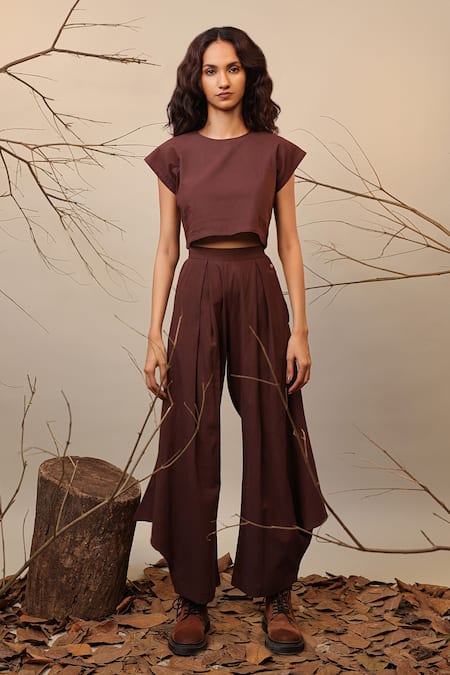 MATI Pleated Plain Cowl Pant 