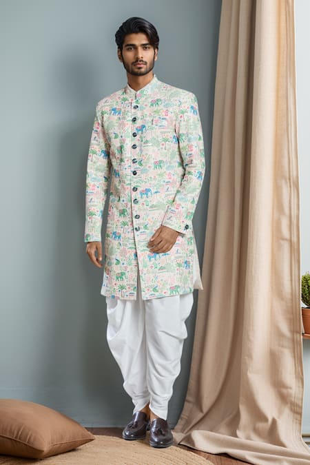 Aryavir Malhotra Elephant Embroidered Sherwani Set 