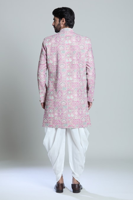 Arihant Rai Sinha Pink Sequin Embroidered Sherwani Set 