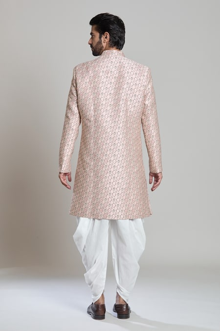 Arihant Rai Sinha Checkered Jacquard Woven Sherwani Set 