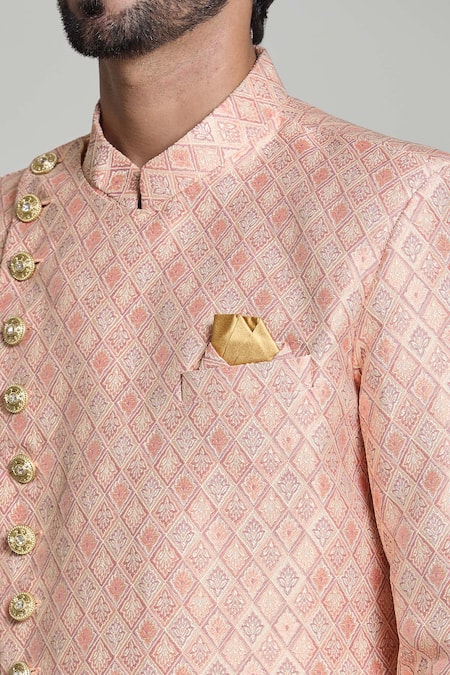 Buy Arihant Rai Sinha White Acrylic, Jacquard Embroidery Bloom Woven Sherwani Set Online at Aza Fashions Buy_Arihant Rai Sinha_White Acrylic, Jacquard Embroidery Bloom Woven Sherwani Set _Online_at_Aza_Fashions