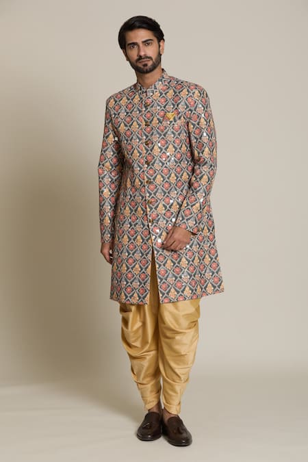 Buy Arihant Rai Sinha Gold Acrylic, Cotton, Silk Embroidery, Sequins Floral Sherwani Set Online at Aza Fashions Buy_Arihant Rai Sinha_Gold Acrylic, Cotton, Silk Embroidery, Sequins Floral Sherwani Set _Online_at_Aza_Fashions