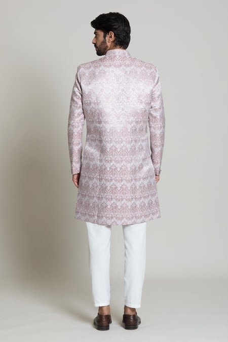 Arihant Rai Sinha Chevron Woven Sherwani Set 