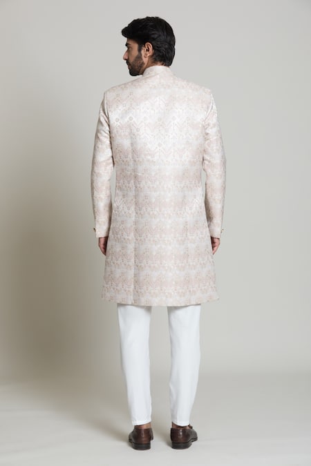 Arihant Rai Sinha Chevron Woven Sherwani Set 
