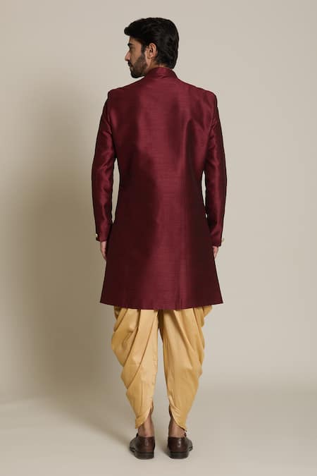 Arihant Rai Sinha Floral Woven Maroon Sherwani Set 