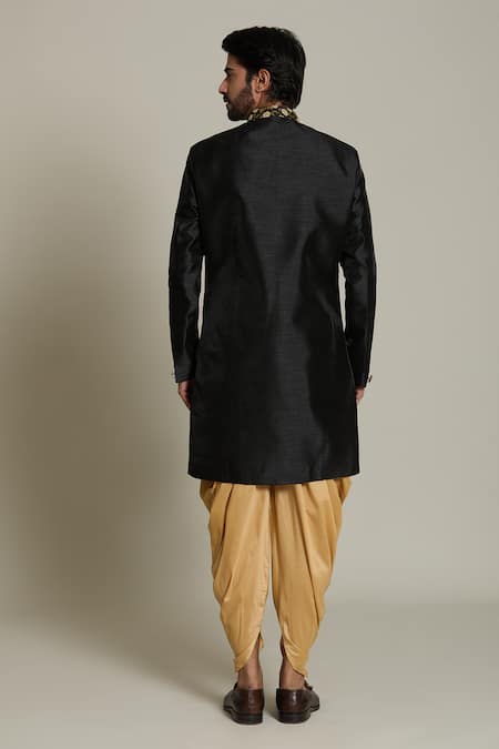 Arihant Rai Sinha Lotus Placement Jacquard Woven Sherwani Set 