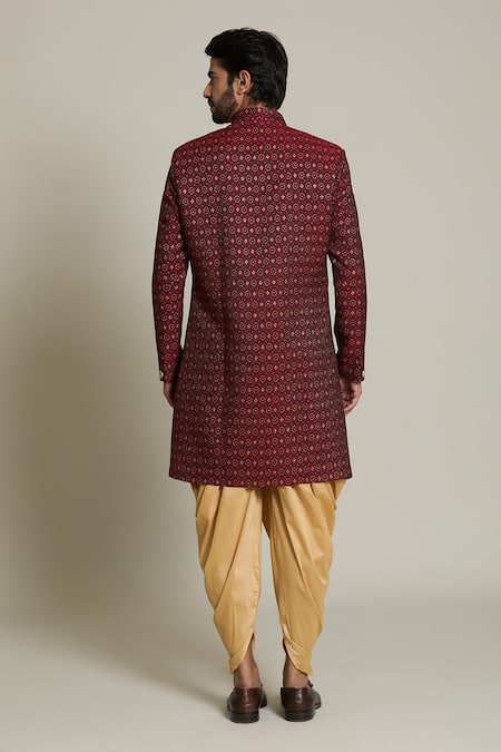 Arihant Rai Sinha Geometric Woven Sherwani Set 