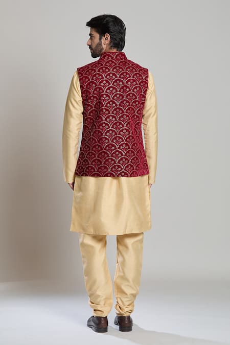 Arihant Rai Sinha Floral Sequin Embroidered Nehru Jacket 