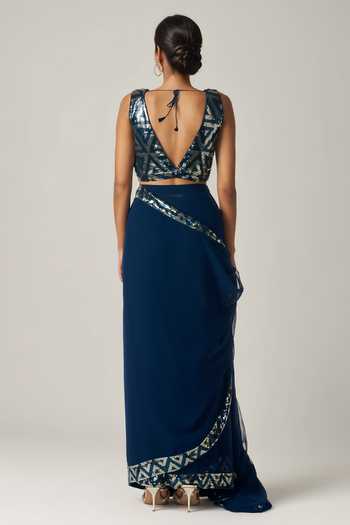 Gulabo By Abu Sandeep Geometric Sequin Embellished Blouse 