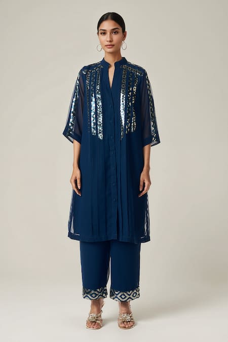 Gulabo by Abu Sandeep Geometric Embellished Kurta With Pant 