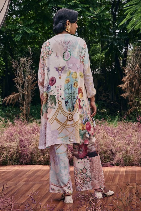 Pankaj & Nidhi Multicolored Embellished Tunic & Pant Set 