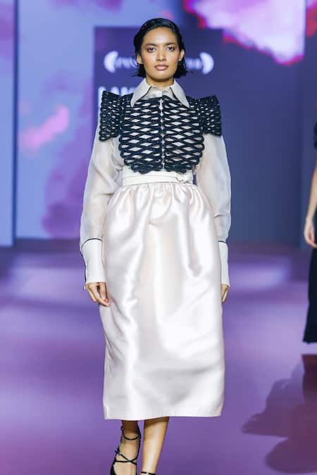 Buy Pankaj & Nidhi Ivory Silk Organza Collared Shirt Online at Aza Fashions Buy_Pankaj & Nidhi_Ivory Silk Organza Collared Shirt _Online_at_Aza_Fashions