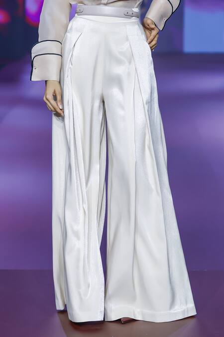 Buy Pankaj & Nidhi Ivory Shimmer Twill Trouser Online at Aza Fashions Buy_Pankaj & Nidhi_Ivory Shimmer Twill Trouser _Online_at_Aza_Fashions
