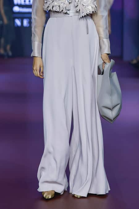 Shop Pankaj & Nidhi Pink Viscose, Satin, Silk Organza Dusky Rose Embellished Jacket Jumpsuit Set Online at Aza Fashions Shop_Pankaj & Nidhi_Pink Viscose, Satin, Silk Organza Dusky Rose Embellished Jacket Jumpsuit Set _Online_at_Aza_Fashions