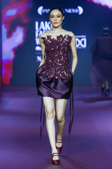 Pankaj & Nidhi Embellished Mini Skirt With Harness 