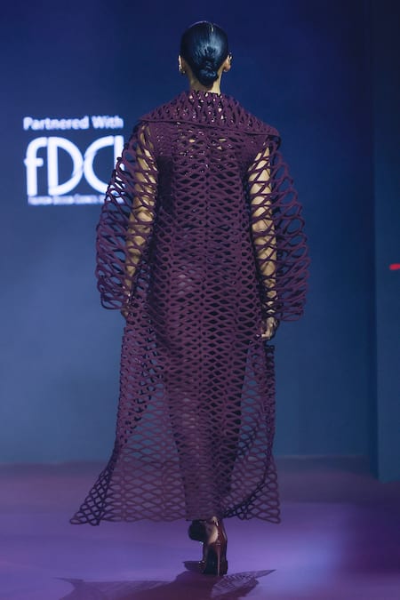 Shop Pankaj & Nidhi Purple Tulle Beads Cutwork Neck Yoke Top at Aza Fashions Shop_Pankaj & Nidhi_Purple Tulle Beads Cutwork Neck Yoke Top _at_Aza_Fashions