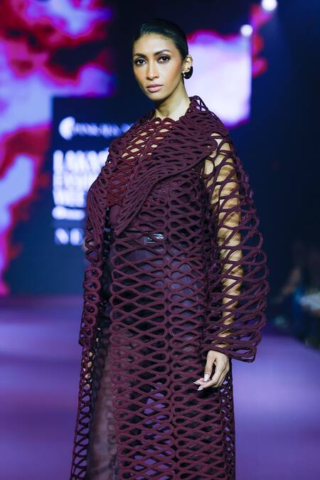 Shop Pankaj & Nidhi Purple Tulle Beads Cutwork Neck Yoke Top Online at Aza Fashions Shop_Pankaj & Nidhi_Purple Tulle Beads Cutwork Neck Yoke Top _Online_at_Aza_Fashions