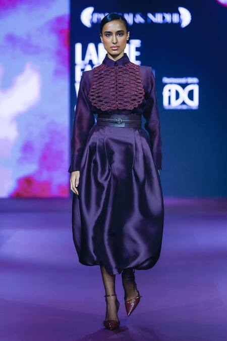 Buy Pankaj & Nidhi Burgundy Silk Organza, Tulle, Twill Crystals, Embellished Shirt And Skirt Set Online at Aza Fashions Buy_Pankaj & Nidhi_Burgundy Silk Organza, Tulle, Twill Crystals, Embellished Shirt And Skirt Set _Online_at_Aza_Fashions