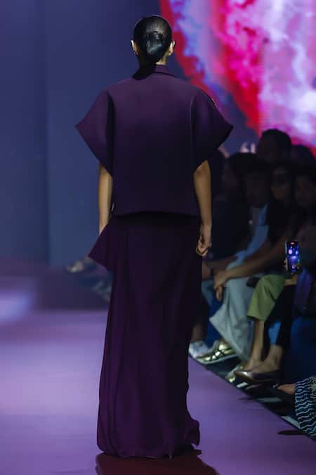 Pankaj & Nidhi High-Waisted Solid Skirt 