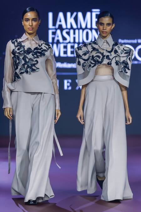 Buy_Pankaj & Nidhi_Pink Embellished Cape With Sequin Applique _Online_at_Aza_Fashions