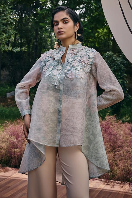 Pankaj & Nidhi Maxim Hand Embellished Asymmetric Tunic 