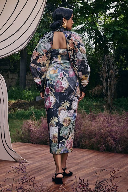 Pankaj & Nidhi Vintage Garden Print Top & Corset Dress 