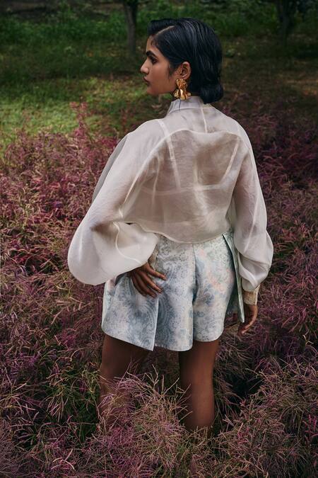 Pankaj & Nidhi Hexarose Inlaid Applique Bomber Jacket 