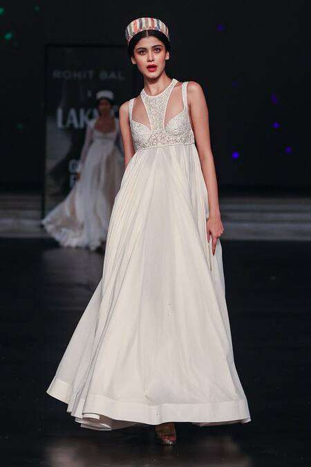 Buy Rohit Bal Ivory Cotton Embroidery Halter Neck Resham Floral Anarkali And Churidar Online at Aza Fashions Buy_Rohit Bal_Ivory Cotton Embroidery Halter Neck Resham Floral Anarkali And Churidar _Online_at_Aza_Fashions