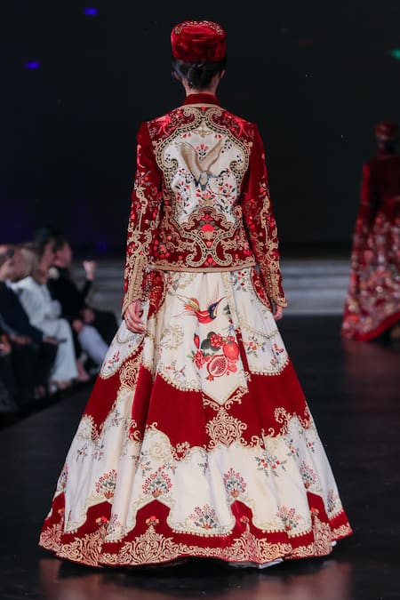 Rohit Bal Embroidered Velvet Anarkali Set With Jacket 