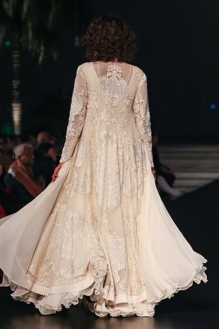 Rohit Bal Resham Embroidered Anarkali Set With Jacket 